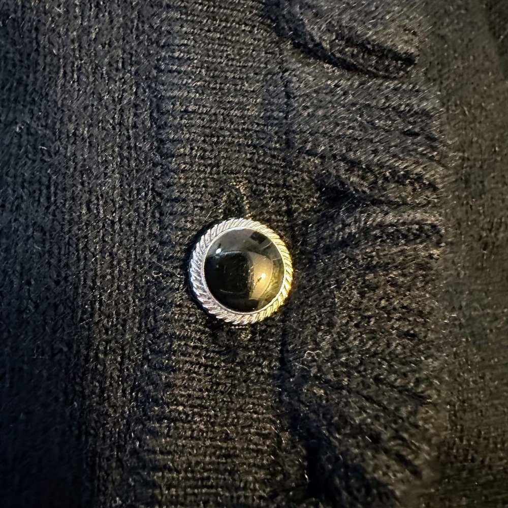 Elle Ruffled Black Cardigan Size XL - Picture 5 of 7